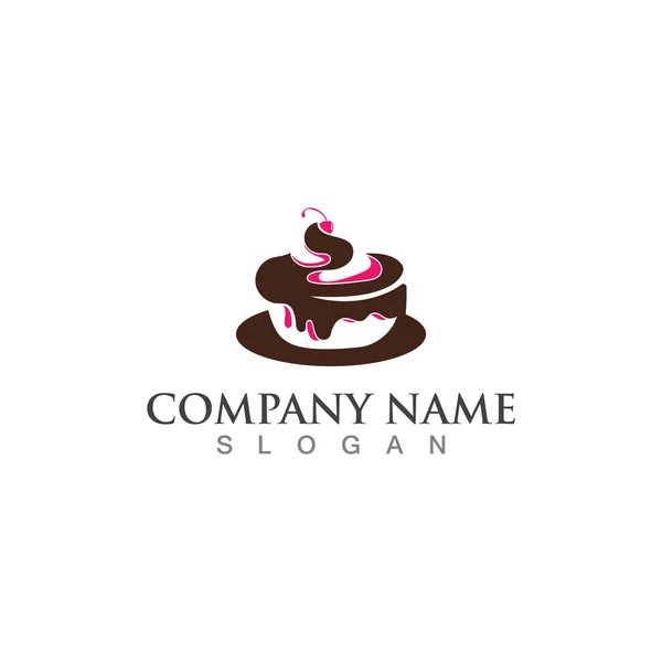Pastel Panadería Dulce Logotipo Plantilla Diseño Imagen Concepto Panadería Tienda — Vector de stock