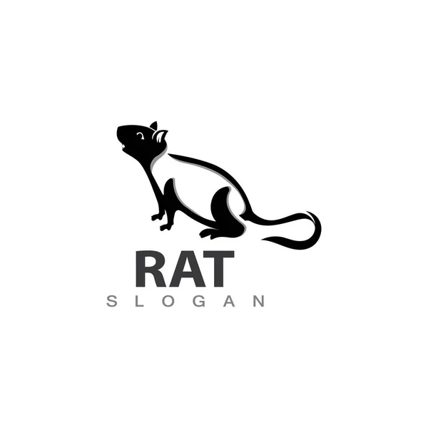 Ligne Rat Unique Animal Logo Icône Dessins Modèle Vecteur — Image vectorielle