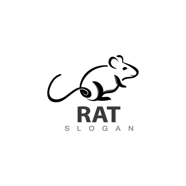 Ligne Rat Unique Animal Logo Icône Dessins Modèle Vecteur — Image vectorielle