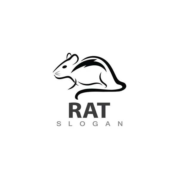 Ligne Rat Unique Animal Logo Icône Dessins Modèle Vecteur — Image vectorielle