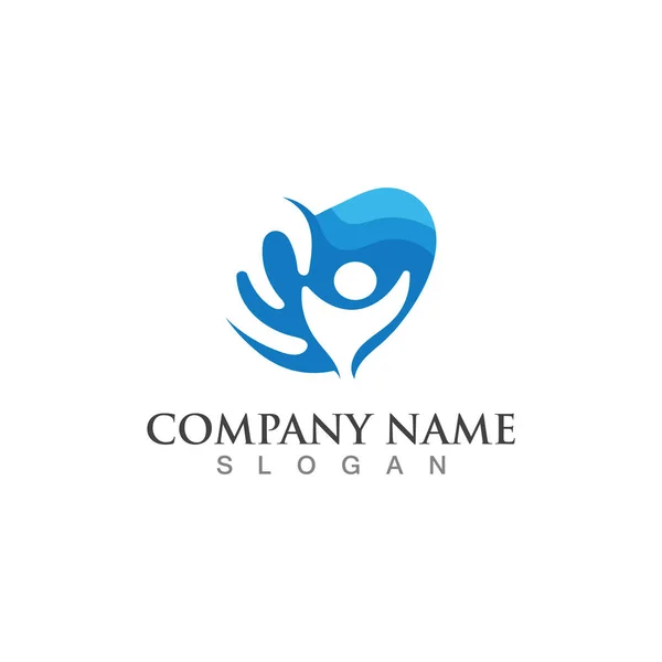 Creative Love Care Logo Design Inspiration Template — Stockový vektor