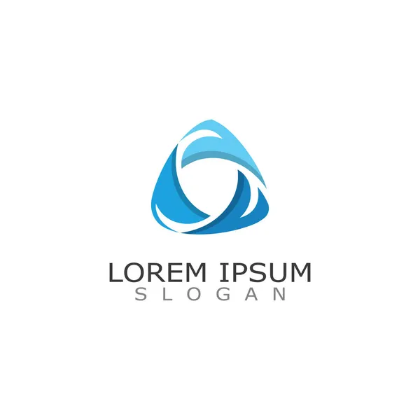 三角ロゴテンプレート 抽象的な現代の創造的な記号または記号 幾何学的なデザイン — ストックベクタ