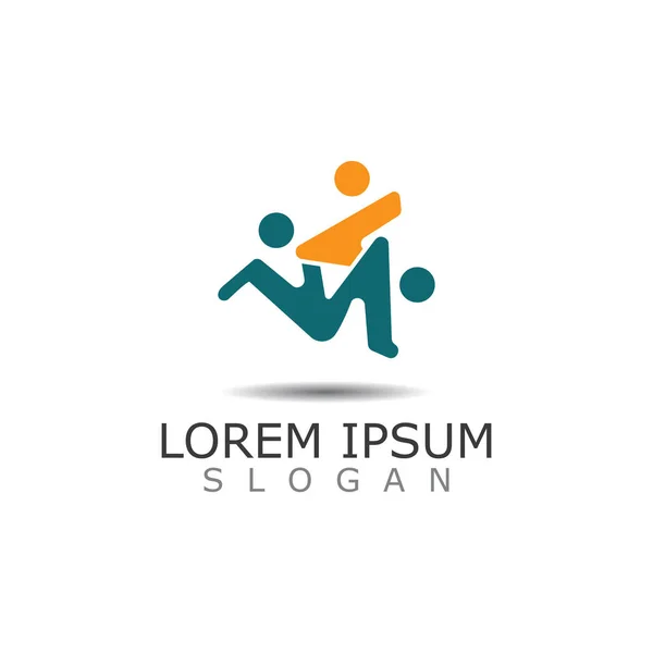 Topluluk Logosu Tasarım Vektör Şablonu Takım Çalışması Tasarımı Ilhamı — Stok Vektör