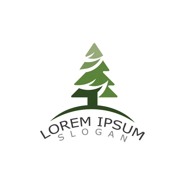 Christmas Pine Logo Icon Forest Nature Simple Modern Concept — Stock Vector