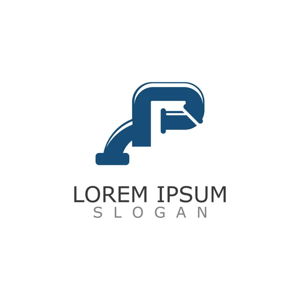Vecteur Concept Conception Logo Service Eau Plomberie Modèle Logo Industrie — Image vectorielle