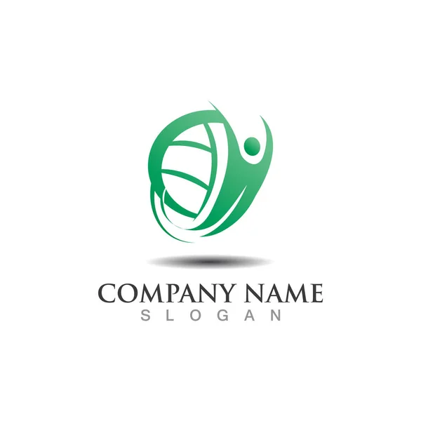 Globo Abstracto Persona Logo Negocio Gráfico Diseño Aislado Blanco Vector — Archivo Imágenes Vectoriales