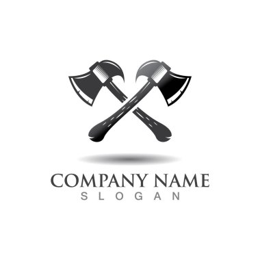 Axe logo tasarım şablonu elemanları, ekipman sembolü vektör şablonu