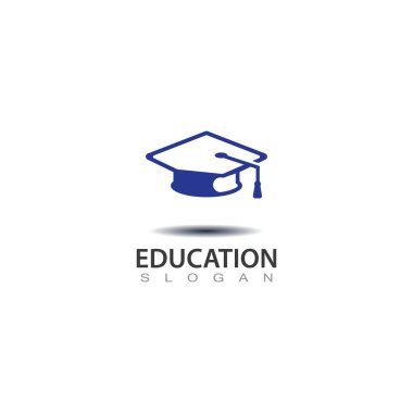 Eğitim logosu için modern şapka mezuniyeti, soyut eğitim tasarımı