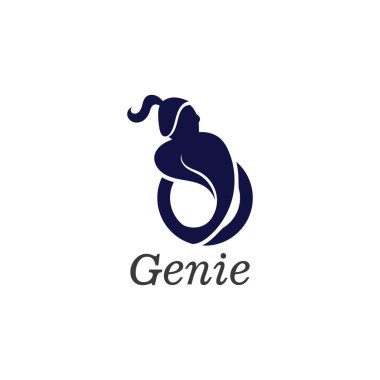 Genie logo resim şablonu çizim vektör tasarımı