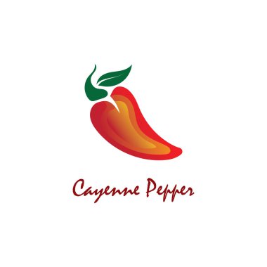 Cayenne Pepper logosu yaratıcı ilham vektörü tasarımı 