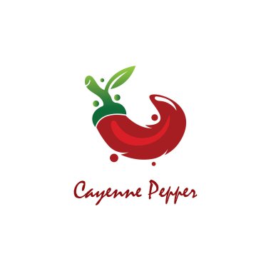 Cayenne Pepper logosu yaratıcı ilham vektörü tasarımı 