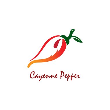 Cayenne Pepper logosu yaratıcı ilham vektörü tasarımı 