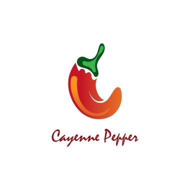 Cayenne Pepper logosu yaratıcı ilham vektörü tasarımı 
