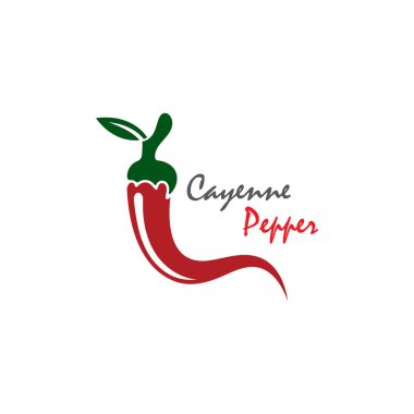 Cayenne Pepper logosu yaratıcı ilham vektörü tasarımı 