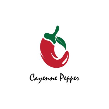 Cayenne Pepper logosu yaratıcı ilham vektörü tasarımı 