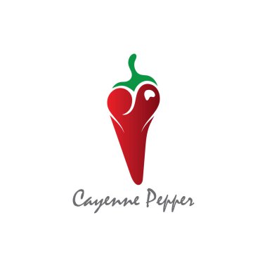 Cayenne Pepper logosu yaratıcı ilham vektörü tasarımı 