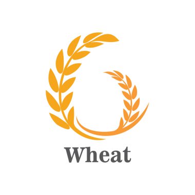 Tarım buğday logosu veya sembol tasarımı illüstrasyonu