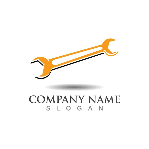 Klíč Logo Ploché Jednoduché Tvůrčí Design Opravy Vektorové Šablony — Stockový vektor