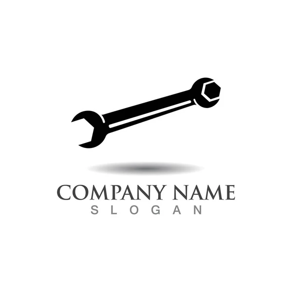 Klíč Logo Ploché Jednoduché Tvůrčí Design Opravy Vektorové Šablony — Stockový vektor