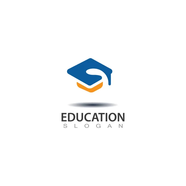 Moderna Graduación Sombrero Para Logotipo Educación Diseño Abstracto Educación — Vector de stock