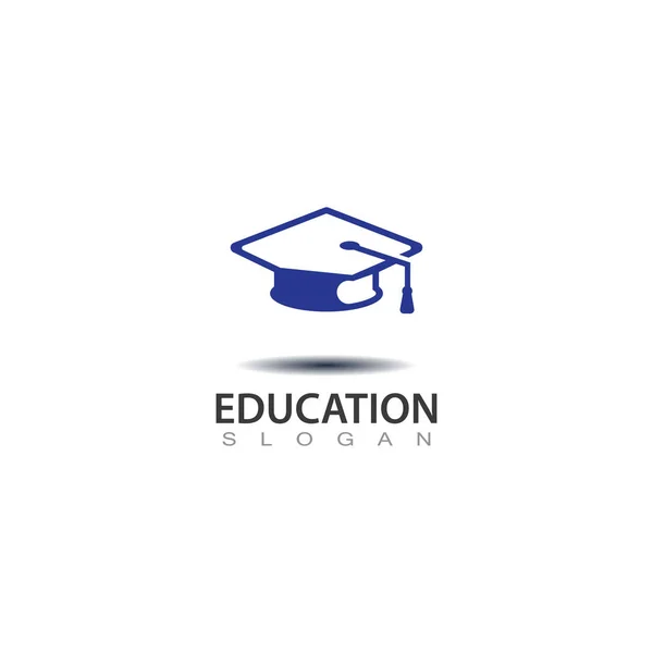 教育ロゴのための近代的な帽子卒業 抽象的な教育デザイン — ストックベクタ