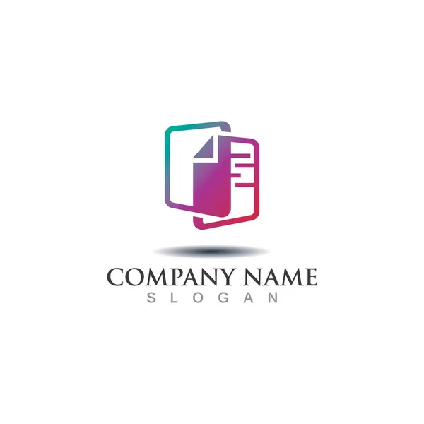 Document Paper Logo Company Icon Template Design Creative Vector — Stock Vector