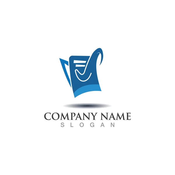 Belge Kağıt Logo Şirketi Simgesi Şablonu Yaratıcı Vektör Tasarımı — Stok Vektör