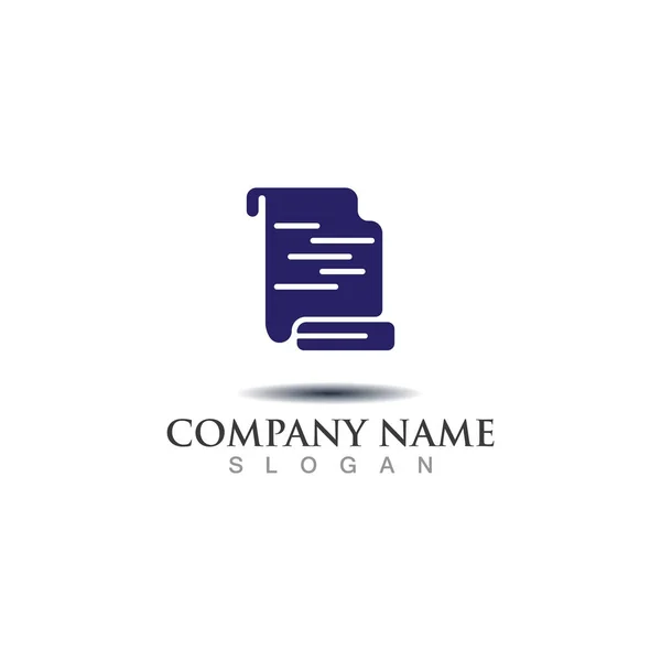 Creative Document Company Logo Icon Template Design — Stock Vector