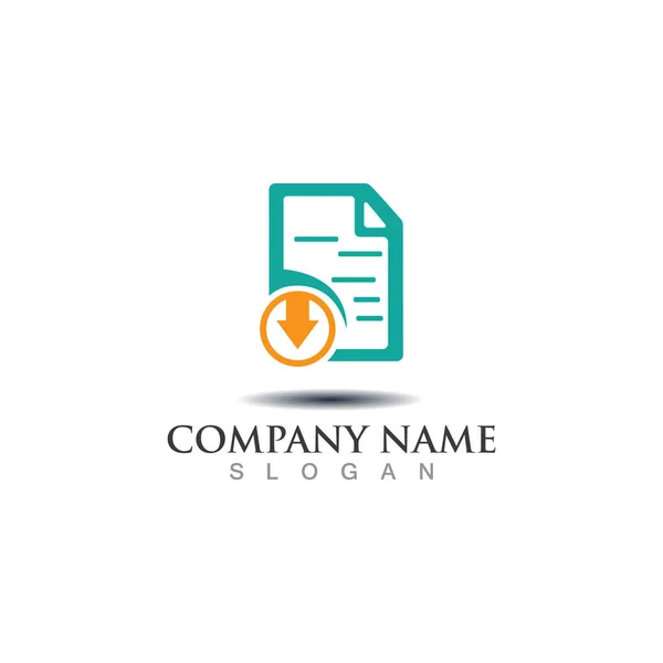 Creative Document Company Logo Icon Template Design — Stock Vector