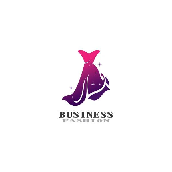 Bonito Vestido Mulher Logotipo Simples Criativo Para Vetor Logotipo Boutique — Vetor de Stock