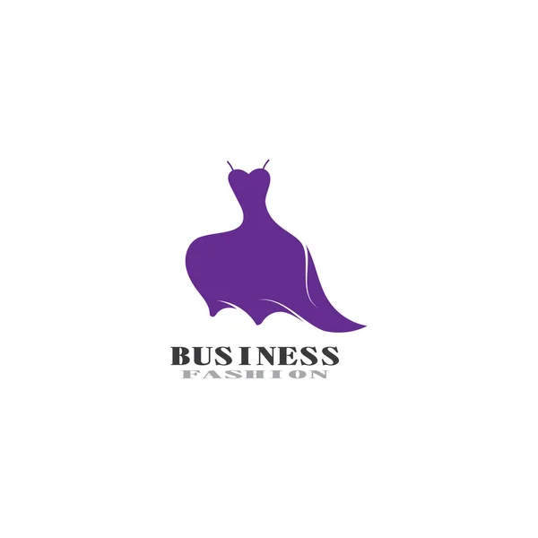 Beautiful Dress Woman Logo Simple Creative Boutique Logo Vector — Stock Vector