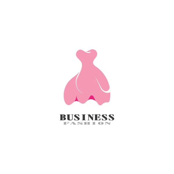 Beautiful Dress Woman Logo Simple Creative Boutique Logo Vector — Stock Vector