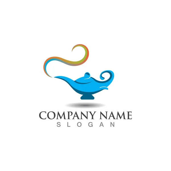 Magica Lampada Logo Icona Creativo Business Design Modello Vettoriale — Vettoriale Stock