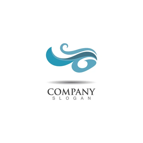 Хвильовий Океан Логотип Дизайн Зображення Елемент Векторні Ілюстрації Значок Природа — стоковий вектор
