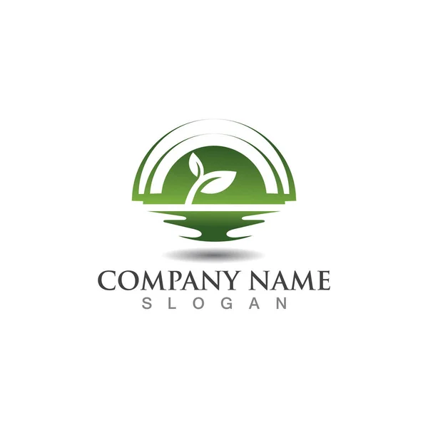 Landwirtschaft Ökologie Grüne Natur Logo Design Vorlage Landwirtschaft Symbol — Stockvektor