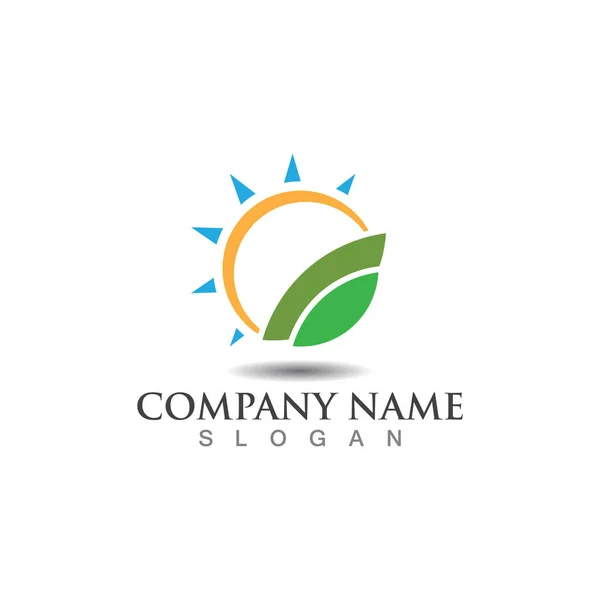 Ekologie Zemědělství Zelená Příroda Logo Design Šablona Zemědělství Ikona — Stockový vektor