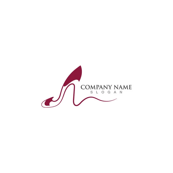 Diseño Del Logotipo Zapatos Mujer Plantilla Icono Zapato Tacón Alto — Vector de stock