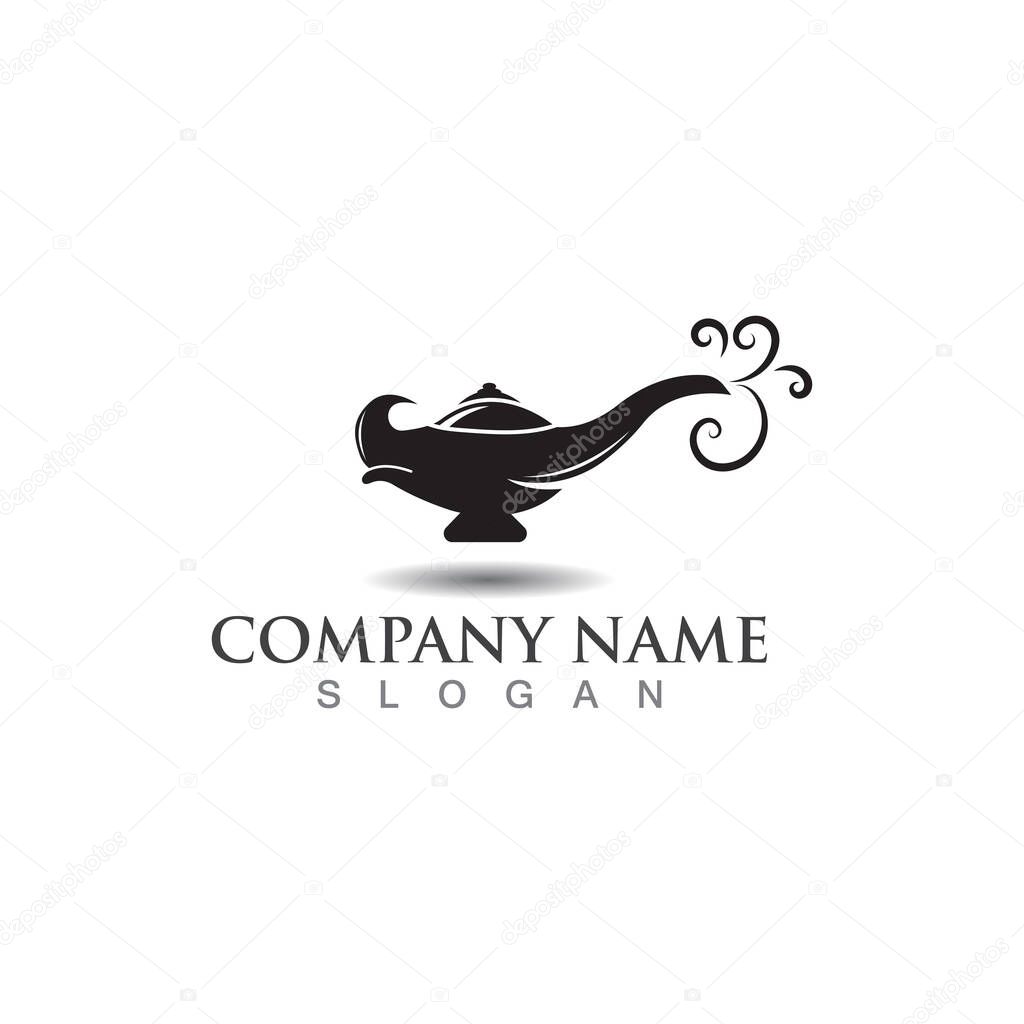 Magic lamp logo icon creative business design vector template