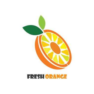 Taze Turuncu meyve logosu ilham şablonu resim tasarımı