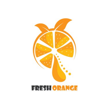 Taze Turuncu meyve logosu ilham şablonu resim tasarımı