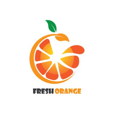 Taze Turuncu meyve logosu ilham şablonu resim tasarımı