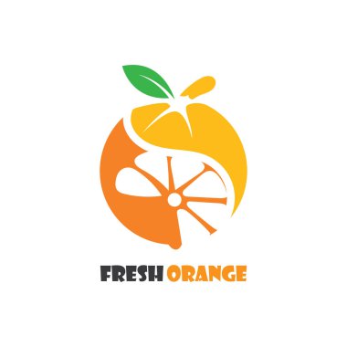 Taze Turuncu meyve logosu ilham şablonu resim tasarımı