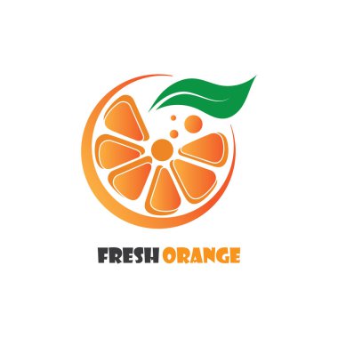 Taze Turuncu meyve logosu ilham şablonu resim tasarımı
