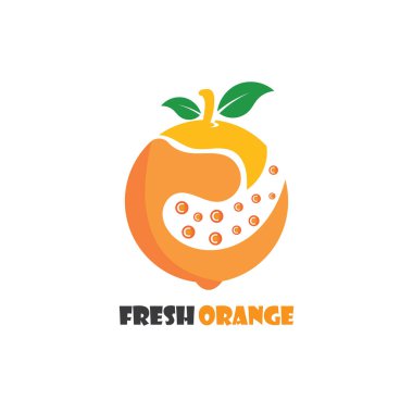 Taze Turuncu meyve logosu ilham şablonu resim tasarımı