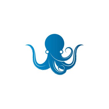 ahtapot simgesi logo vektör illüstrasyon tasarım şablonu