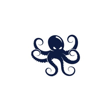 ahtapot simgesi logo vektör illüstrasyon tasarım şablonu