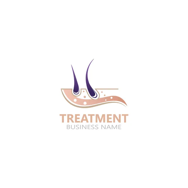 Haarbehandlung Pflege Dermatologie Logo Symbol Illustration Vorlage Design — Stockvektor