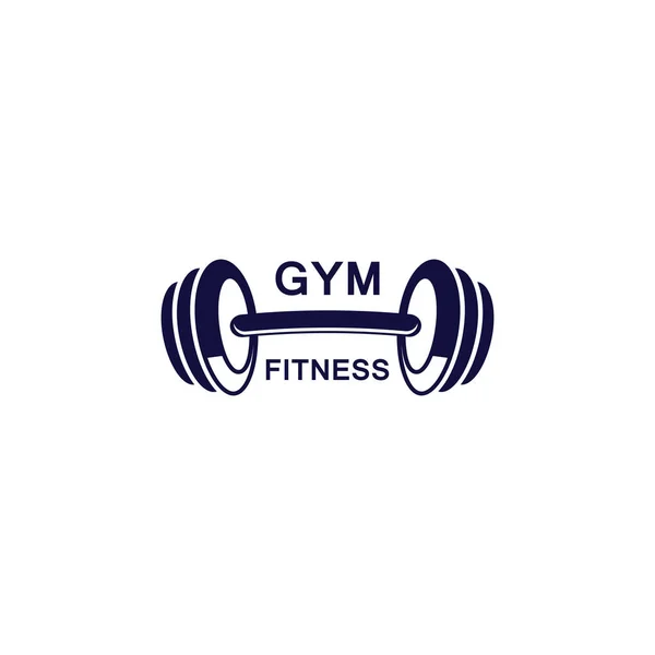 Gym Fitness Logo Template Dumbbell Barbel Style Icon — Stock Vector