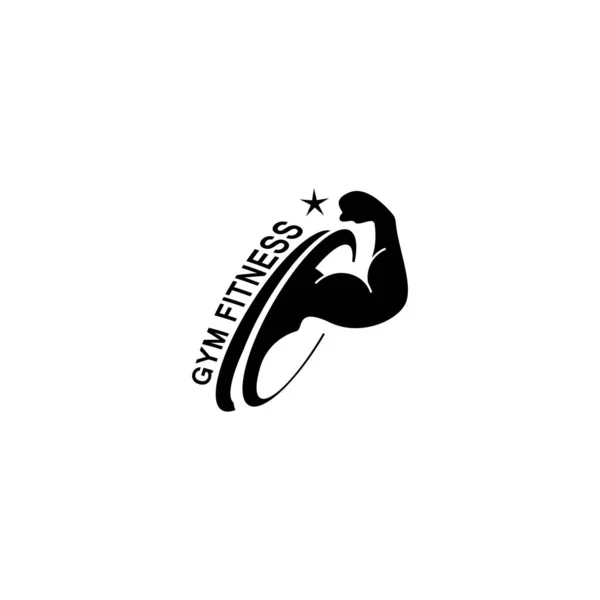 Plantilla Logotipo Gimnasio Fitness Mancuerna Barbo Icono Estilo — Archivo Imágenes Vectoriales