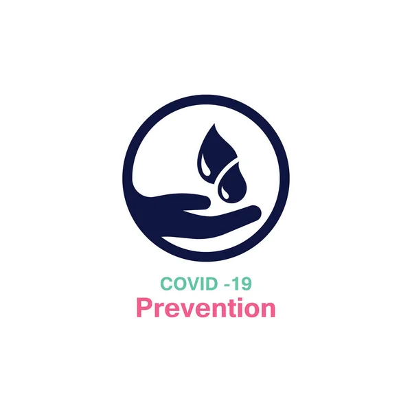 Handen Wassen Preventiemethoden Covid Virus Corona Template Vector — Stockvector